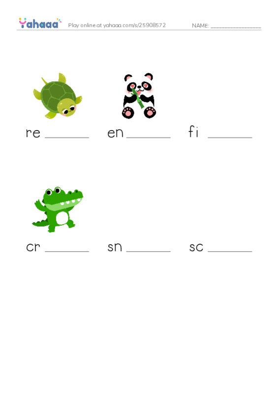 RAZ Vocabulary L: Crocs and Gators PDF worksheet to fill in words gaps