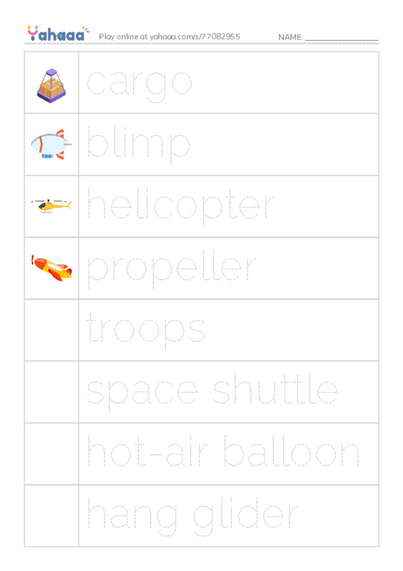 RAZ Vocabulary L: Fantastic Flying Machines PDF one column image words