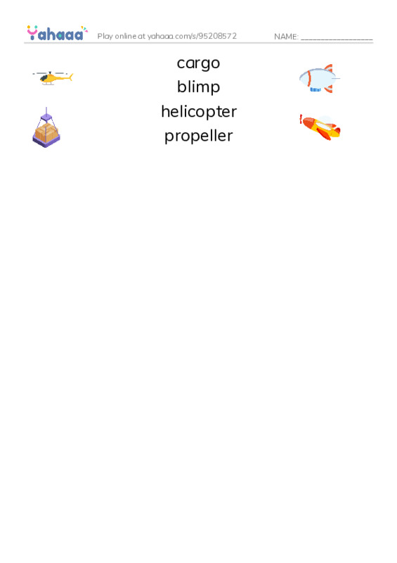 RAZ Vocabulary L: Fantastic Flying Machines PDF three columns match words