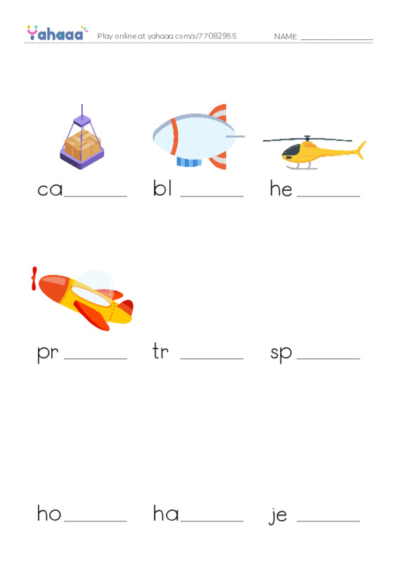 RAZ Vocabulary L: Fantastic Flying Machines PDF worksheet to fill in words gaps