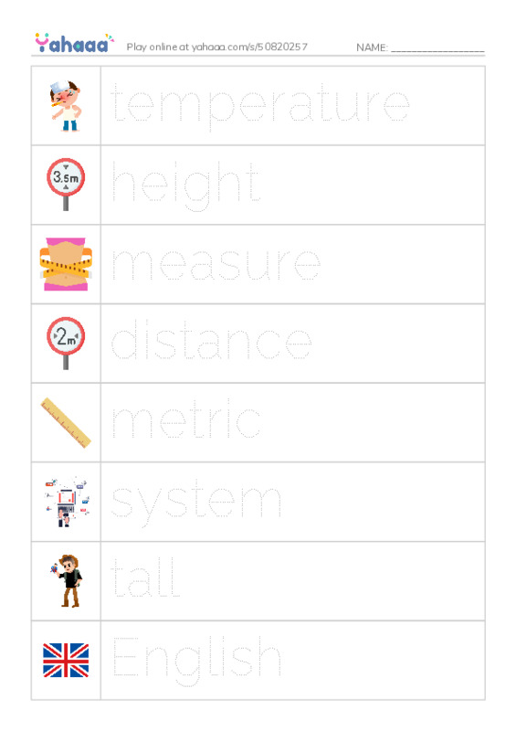 RAZ Vocabulary L: How We Measure PDF one column image words