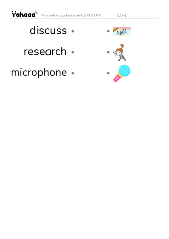 RAZ Vocabulary L: Joeys Stop Sign PDF link match words worksheet