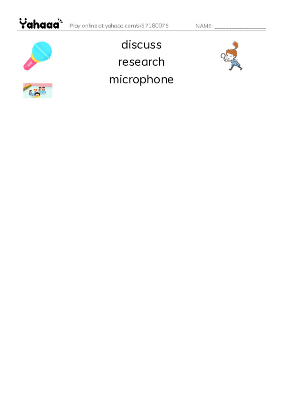 RAZ Vocabulary L: Joeys Stop Sign PDF three columns match words