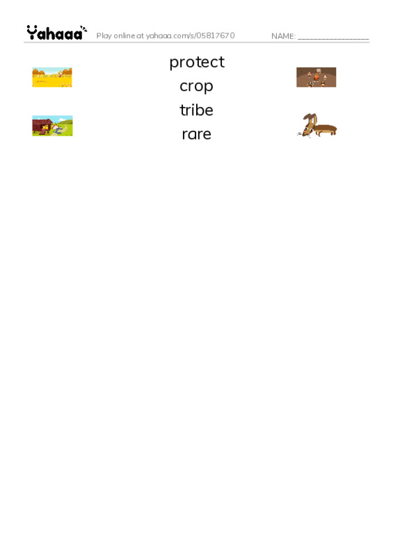 RAZ Vocabulary L: Kenya PDF three columns match words