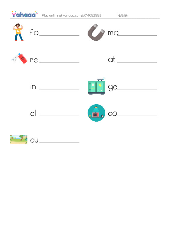 RAZ Vocabulary L: The Power of Magnets PDF worksheet writing row