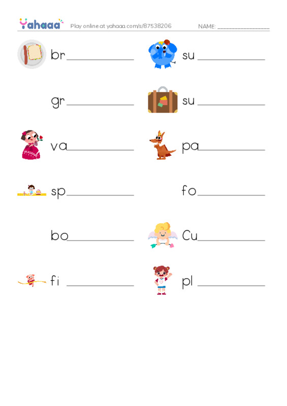 RAZ Vocabulary L: Valentines Day PDF worksheet writing row