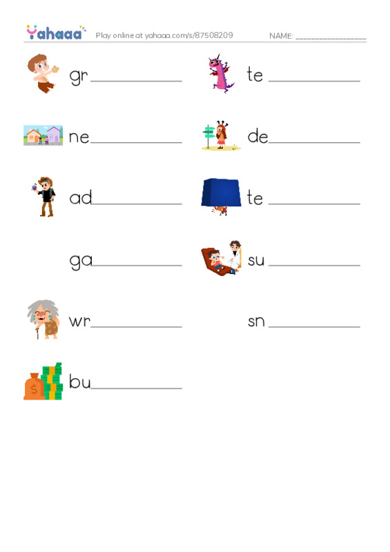 RAZ Vocabulary L: Wonderful Winter PDF worksheet writing row