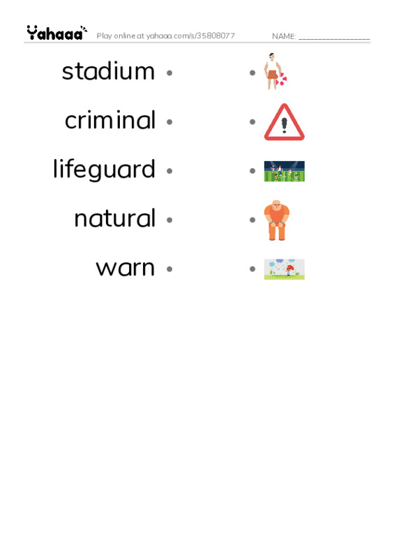 RAZ Vocabulary M: Dogs at Work PDF link match words worksheet