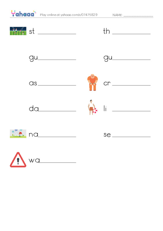 RAZ Vocabulary M: Dogs at Work PDF worksheet writing row