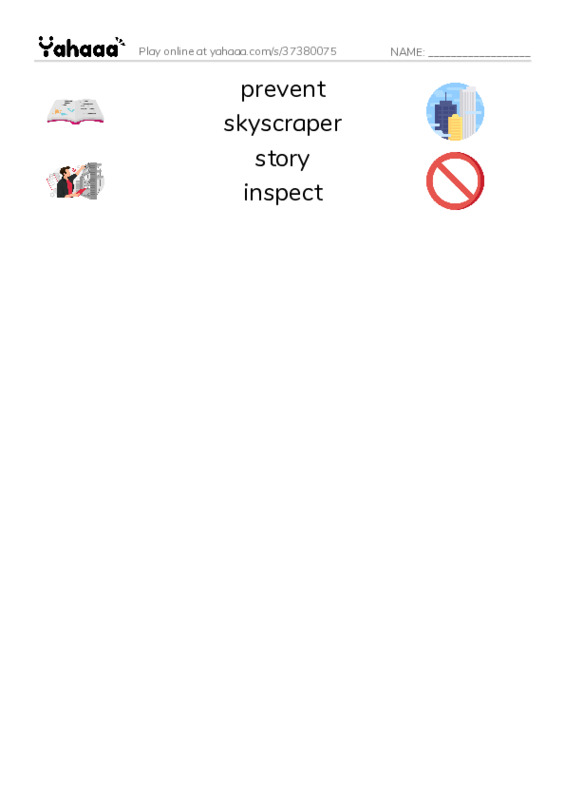 RAZ Vocabulary M: Firefighters PDF three columns match words