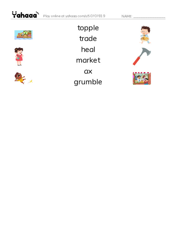RAZ Vocabulary M: Giants Tale PDF three columns match words