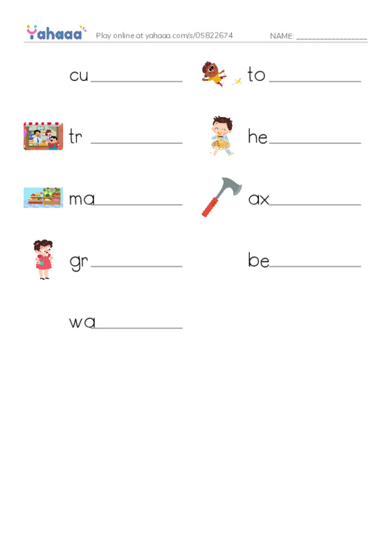RAZ Vocabulary M: Giants Tale PDF worksheet writing row