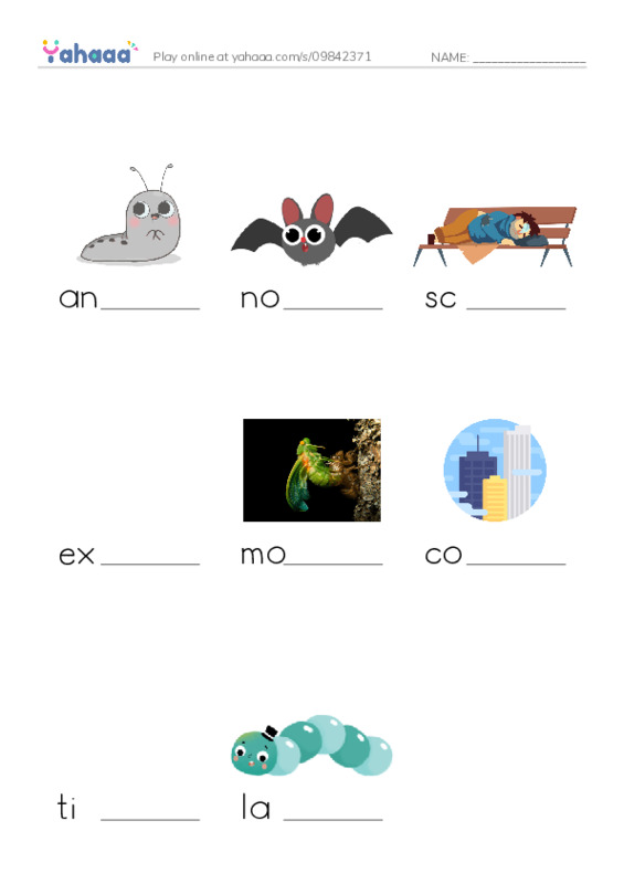 RAZ Vocabulary M: Hermit Crabs PDF worksheet to fill in words gaps