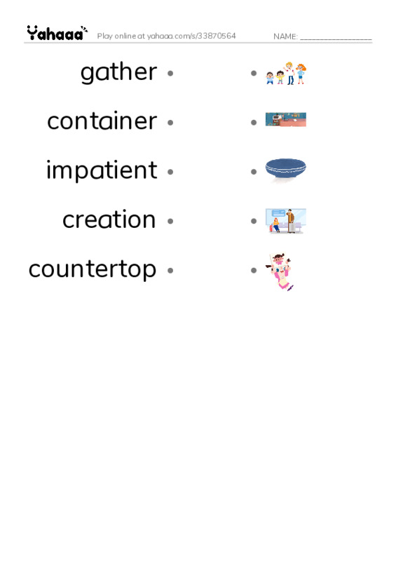 RAZ Vocabulary M: How to Make Lemonade PDF link match words worksheet
