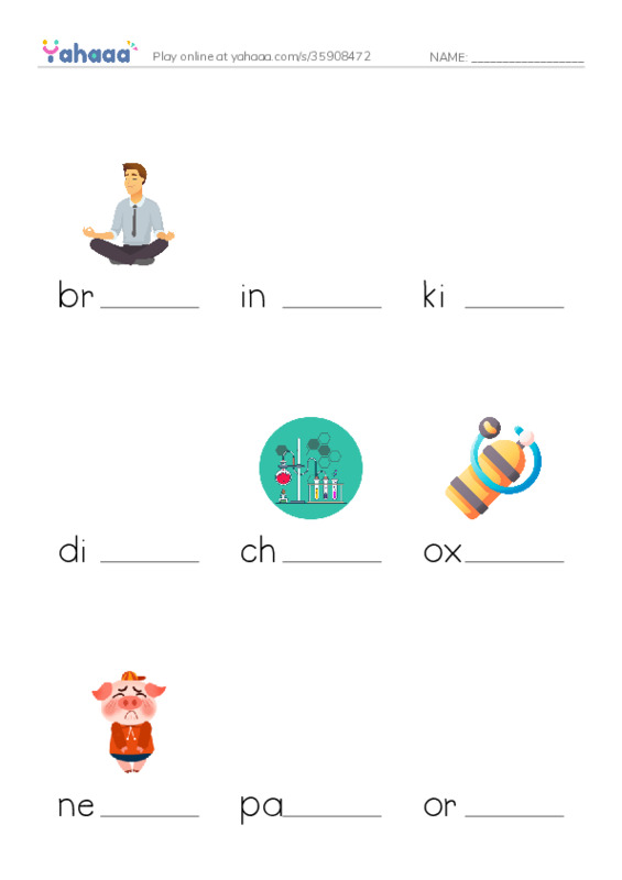 RAZ Vocabulary M: Inside Your Body PDF worksheet to fill in words gaps