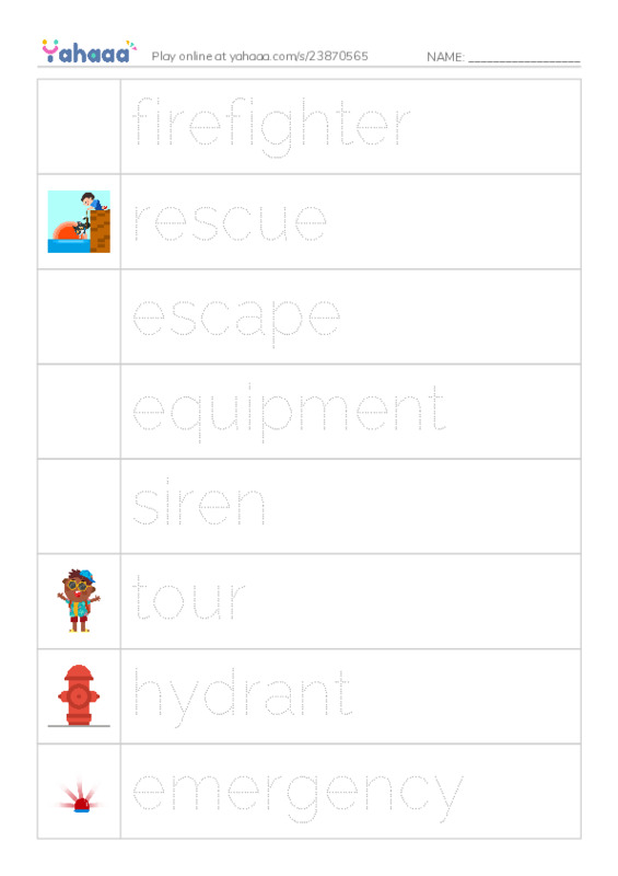 RAZ Vocabulary M: My Uncle Is a Firefighter PDF one column image words