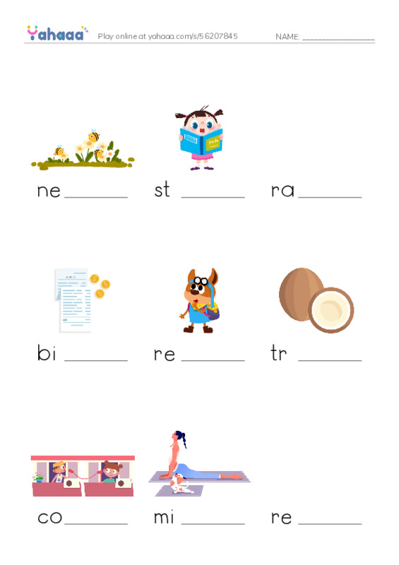 RAZ Vocabulary M: Parrots PDF worksheet to fill in words gaps