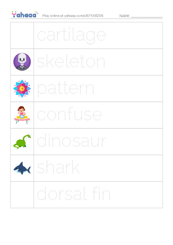 RAZ Vocabulary M: Sharks PDF one column image words