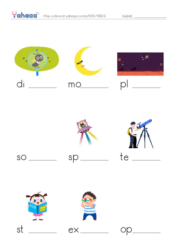 RAZ Vocabulary M: Voyagers in Space PDF worksheet to fill in words gaps