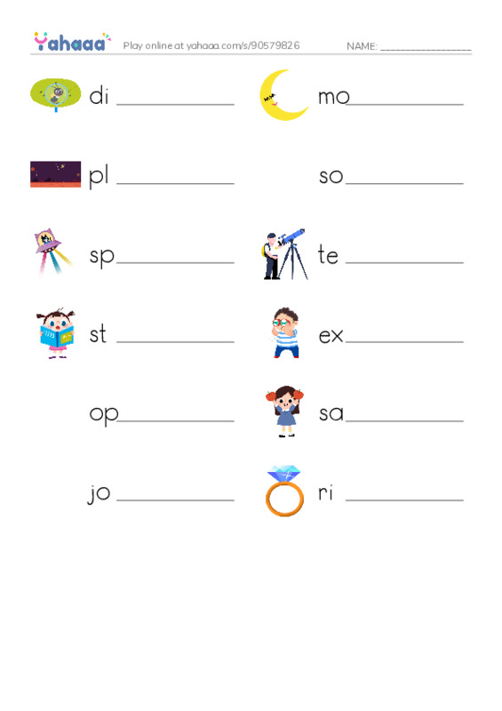 RAZ Vocabulary M: Voyagers in Space PDF worksheet writing row