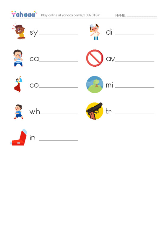 RAZ Vocabulary N: Asthma PDF worksheet writing row