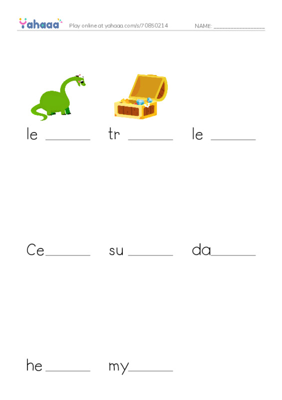 RAZ Vocabulary N: Colleen and the Leprechaun PDF worksheet to fill in words gaps