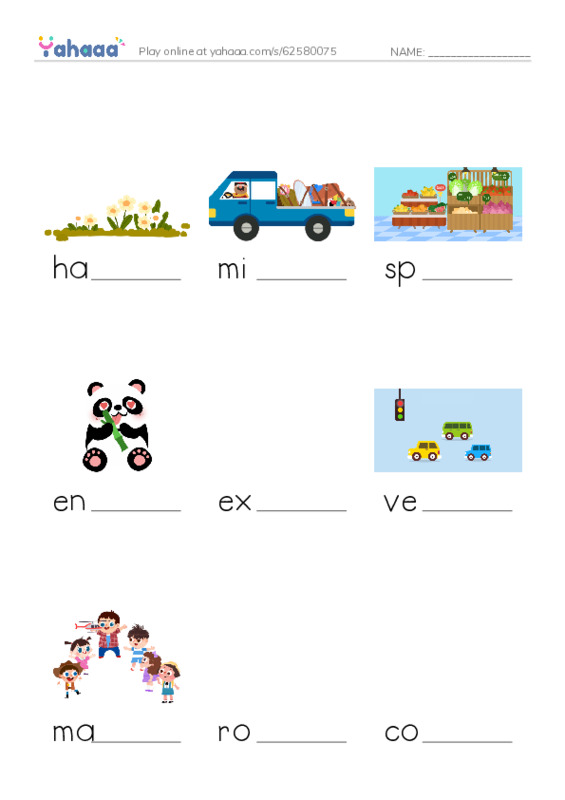 RAZ Vocabulary N: Critter Crossings PDF worksheet to fill in words gaps