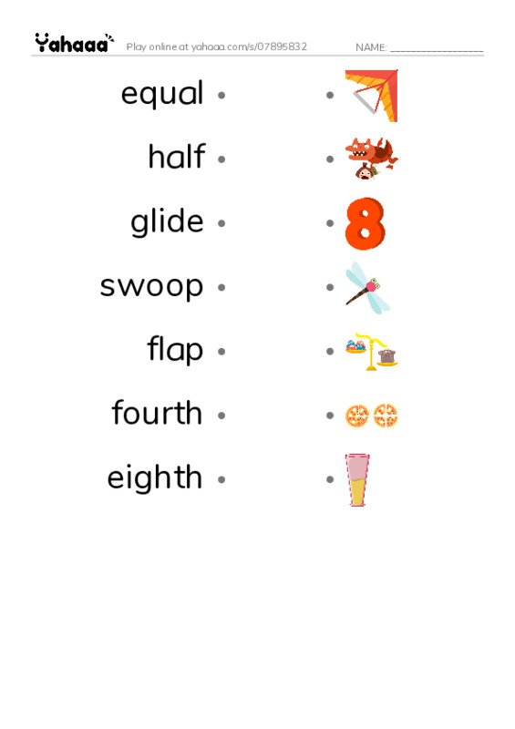 RAZ Vocabulary N: Crows Share A Pie PDF link match words worksheet