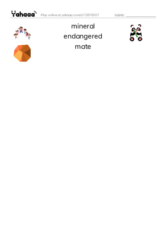 RAZ Vocabulary N: Elephants PDF three columns match words