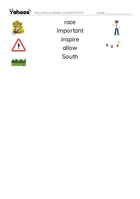 RAZ Vocabulary N: Good for Thurgood PDF three columns match words