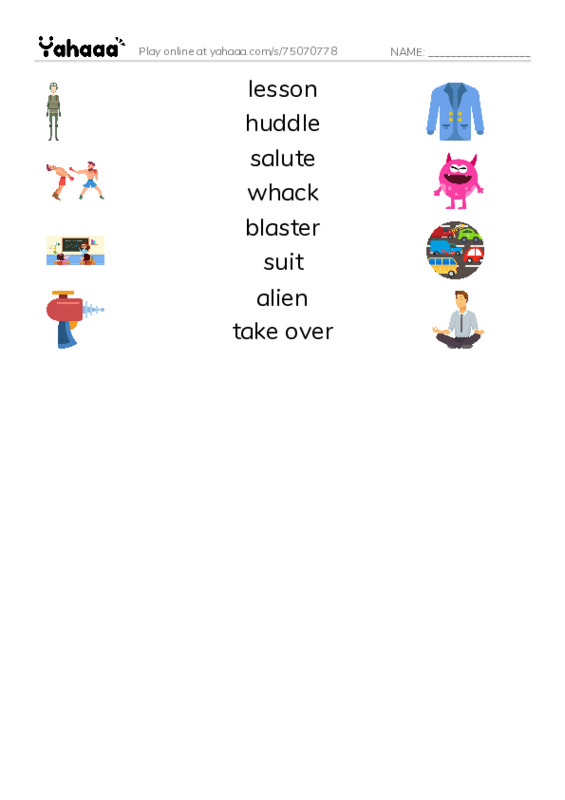 RAZ Vocabulary N: Grounded to Earth PDF three columns match words