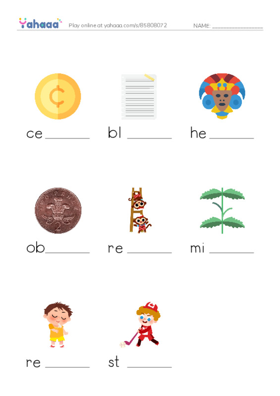 RAZ Vocabulary N: Introducing the Penny PDF worksheet to fill in words gaps