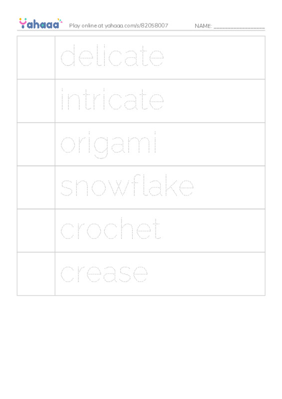RAZ Vocabulary N: Lets Make Snowflakes PDF one column image words