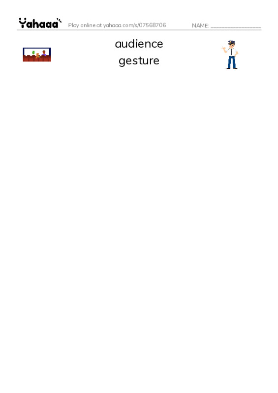 RAZ Vocabulary N: Puppets PDF three columns match words