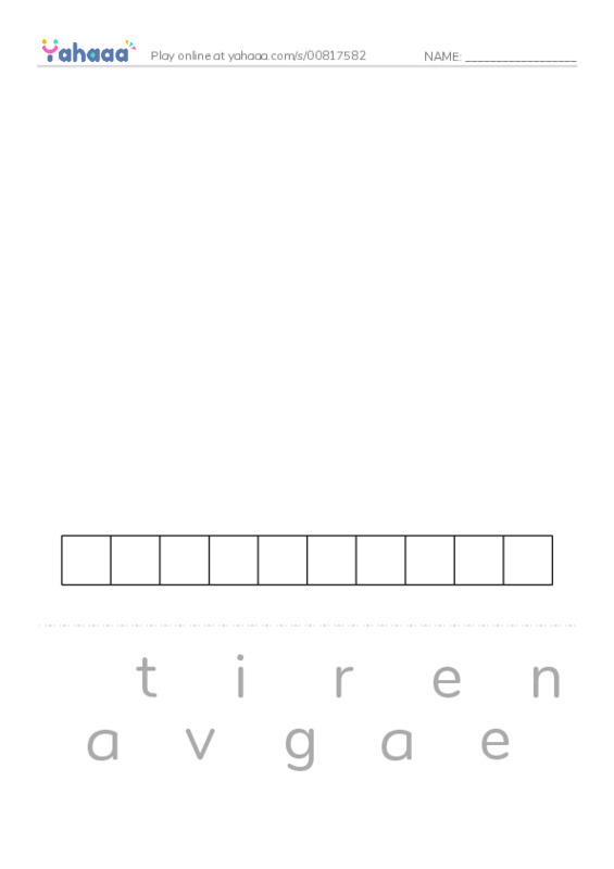 RAZ Vocabulary N: Spare the Turkey PDF word puzzles worksheet