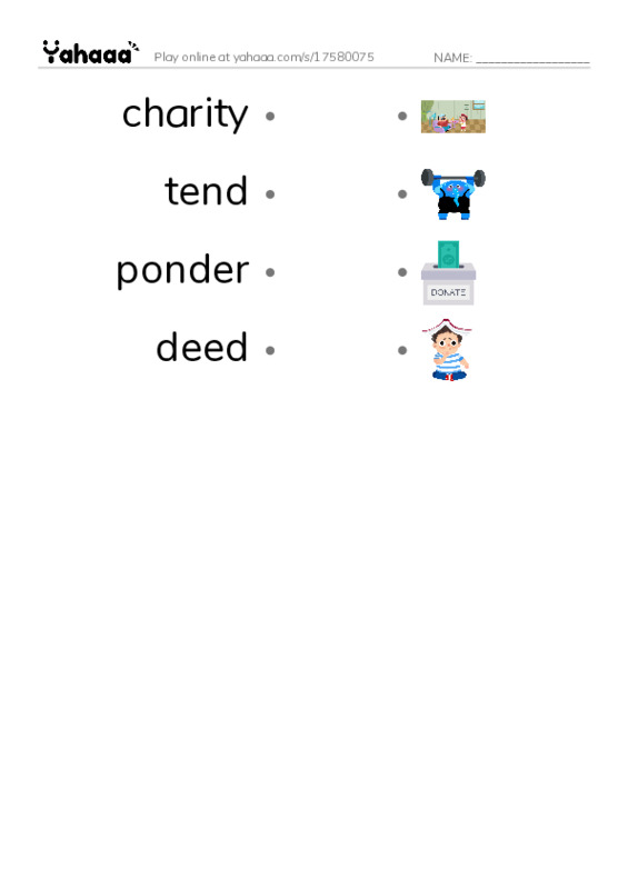 RAZ Vocabulary N: The Mystery Wind PDF link match words worksheet