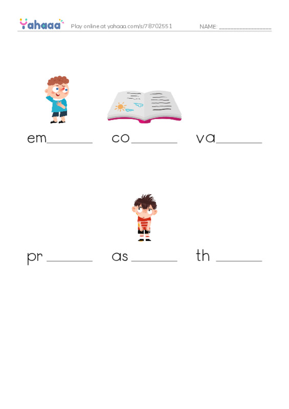 RAZ Vocabulary N: The Shepherd and the Fairy PDF worksheet to fill in words gaps