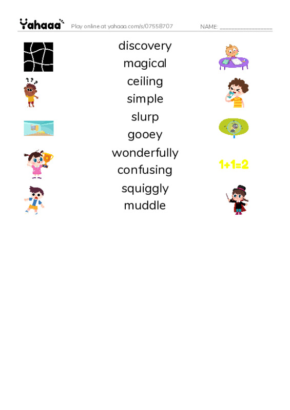 RAZ Vocabulary N: The UpDown Boy PDF three columns match words