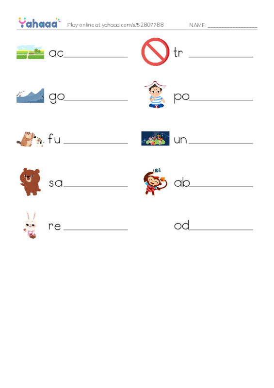RAZ Vocabulary O: Anansi and the Talking Watermelon PDF worksheet writing row