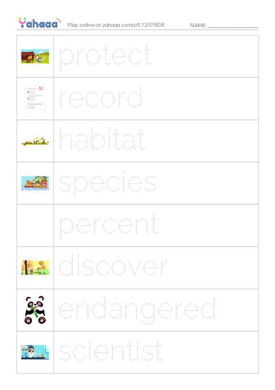 RAZ Vocabulary O: Animal Discoveries PDF one column image words
