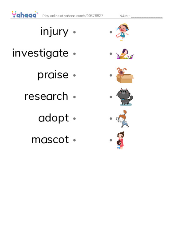 RAZ Vocabulary O: Baltic Rescue PDF link match words worksheet