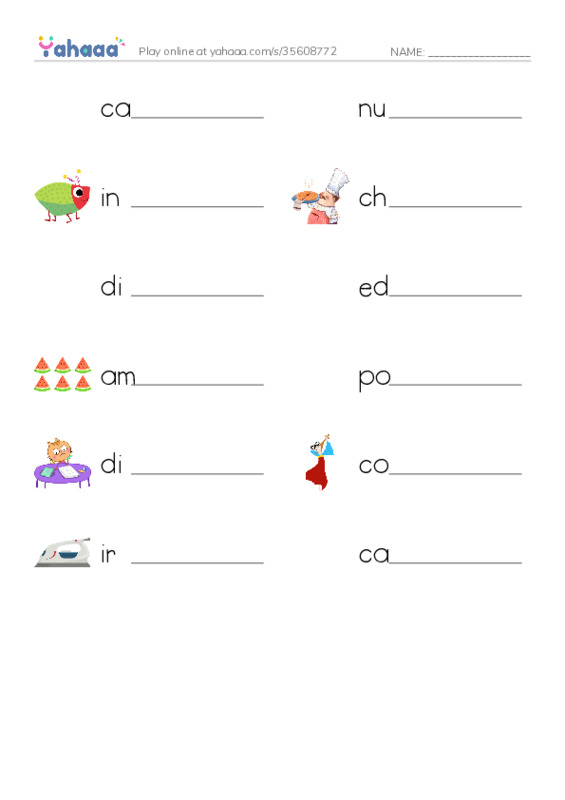 RAZ Vocabulary O: Edible Bugs1 PDF worksheet writing row