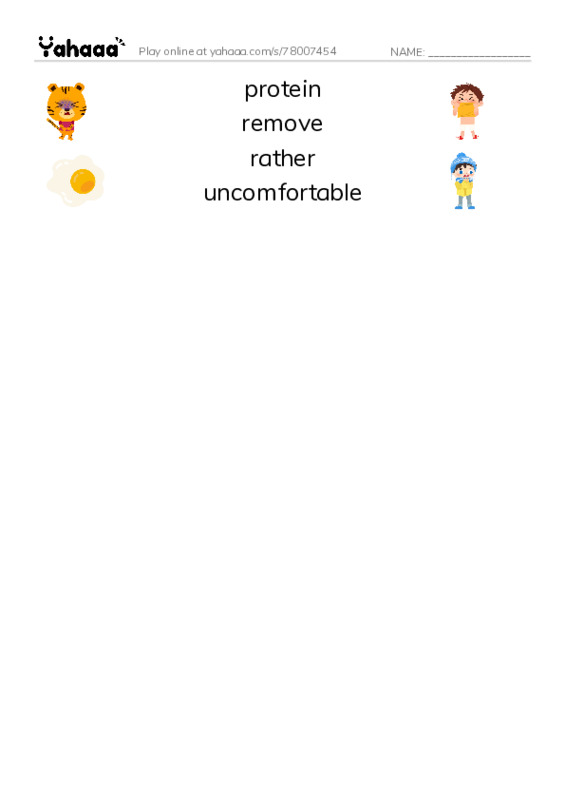 RAZ Vocabulary O: Edible Bugs2 PDF three columns match words