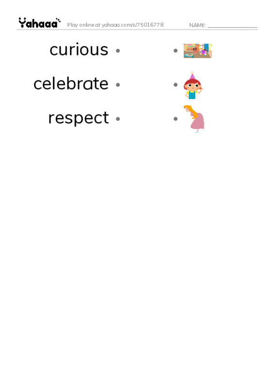 RAZ Vocabulary O: Johnny Appleseed Heads West PDF link match words worksheet