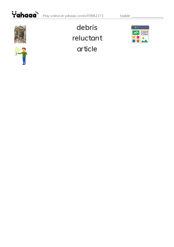 RAZ Vocabulary O: Katies Forest Finds PDF three columns match words