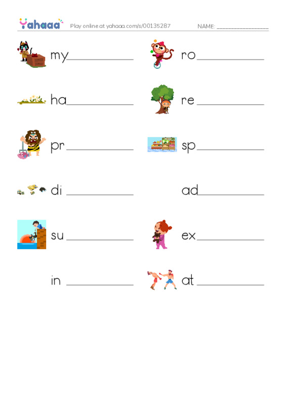 RAZ Vocabulary O: Owls Overhead PDF worksheet writing row