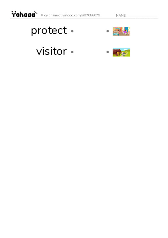 RAZ Vocabulary O: Park Rangers2 PDF link match words worksheet