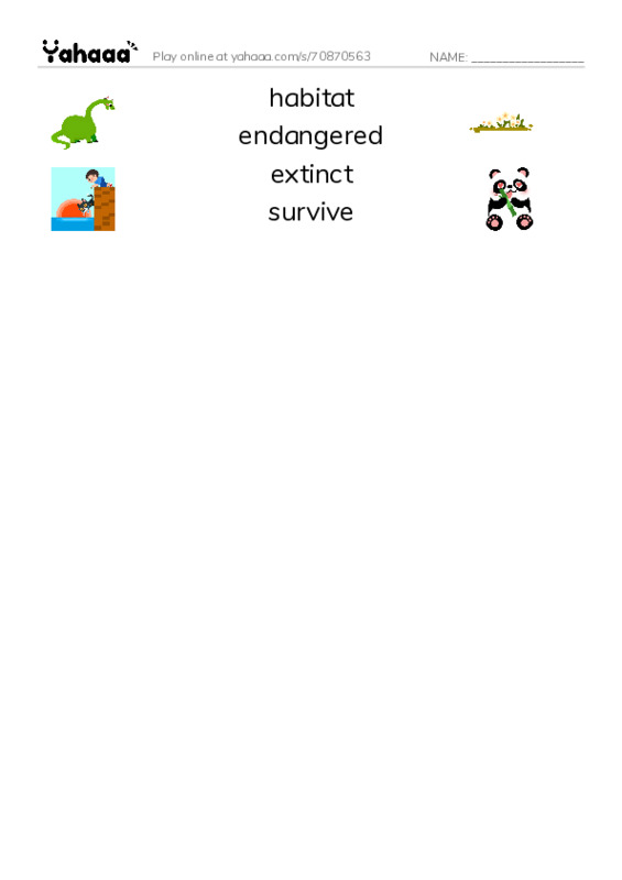RAZ Vocabulary O: Saving the Last Wild Tigers PDF three columns match words