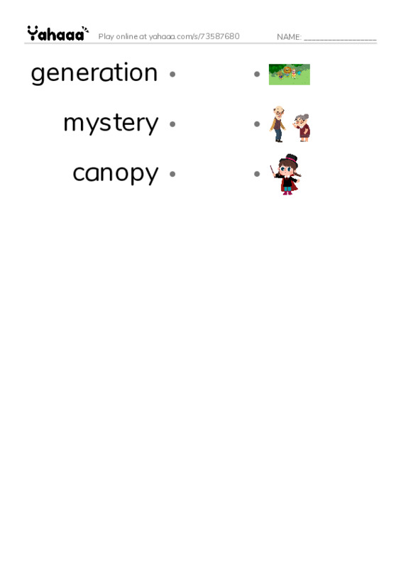 RAZ Vocabulary O: Spider Monkeys Question PDF link match words worksheet