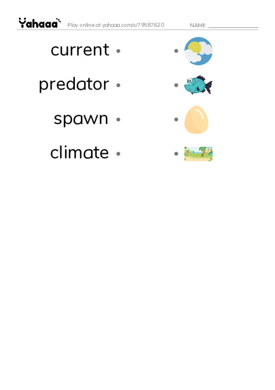 RAZ Vocabulary O: The Magic of Migration PDF link match words worksheet